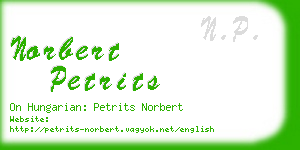 norbert petrits business card